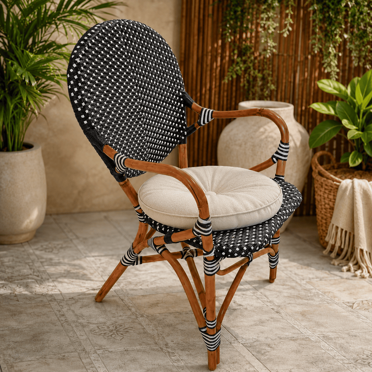 Natural Rattan Lounge Chair